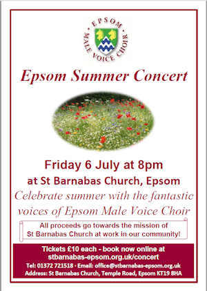 Poster for Epsom Summer Concert 2018