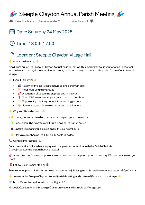 Annual Parish Meeting 25