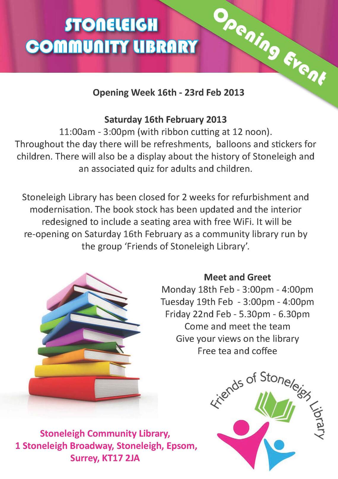 History of Stoneleigh Comunity Library and the Surrey CPLs - Friends of ...