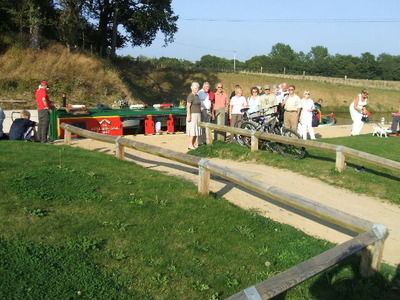 About to board the boat of the Wey and Arun Canal Trust, 30th August 2008