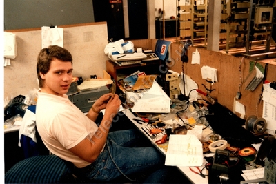 Young David Flatman - At the Tranmssion Teams 'operating table'