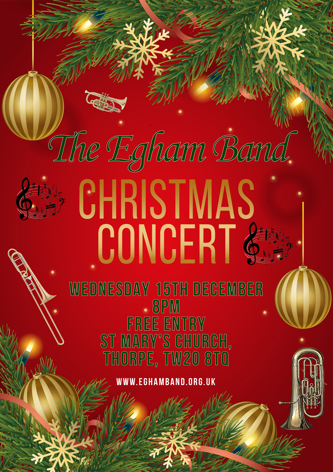 Egham Band Christmas Concert 2021 (Thorpe) Poster