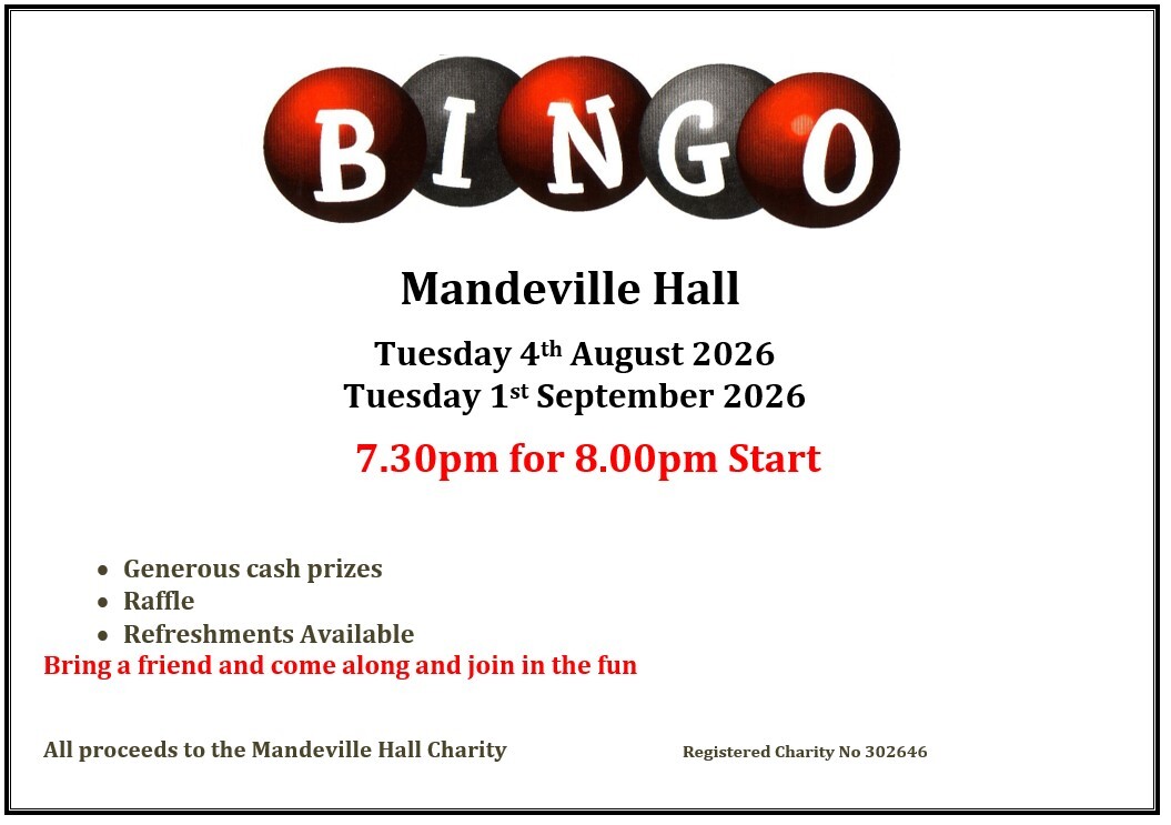 Bingo Flyer Aug Sep 2026
