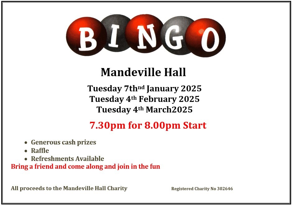 Bingo Flyer Jan Feb March 2025