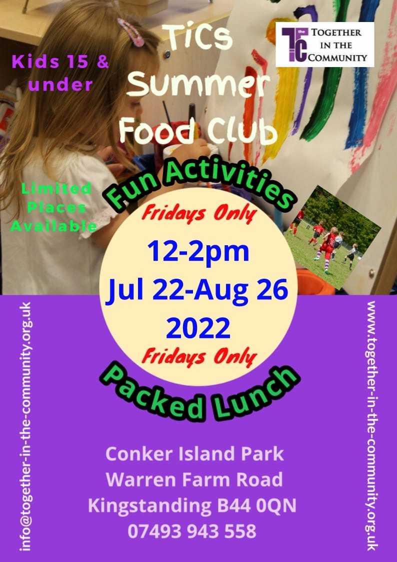 TiCs Summer Food Club Flyer