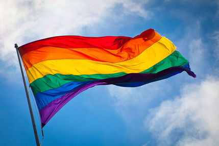 LGBT blue skies rainbow flag