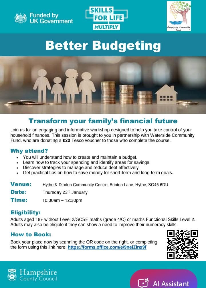 Poster advertising Better Budgeting event