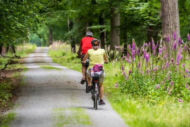 2 people cycling in new Forest