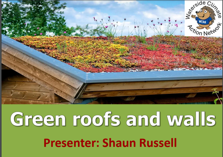 Poster to advertise Shaun Russell's talk on green roofs