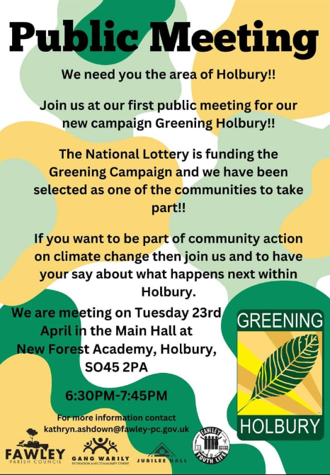 Event poster for Greening Holbury