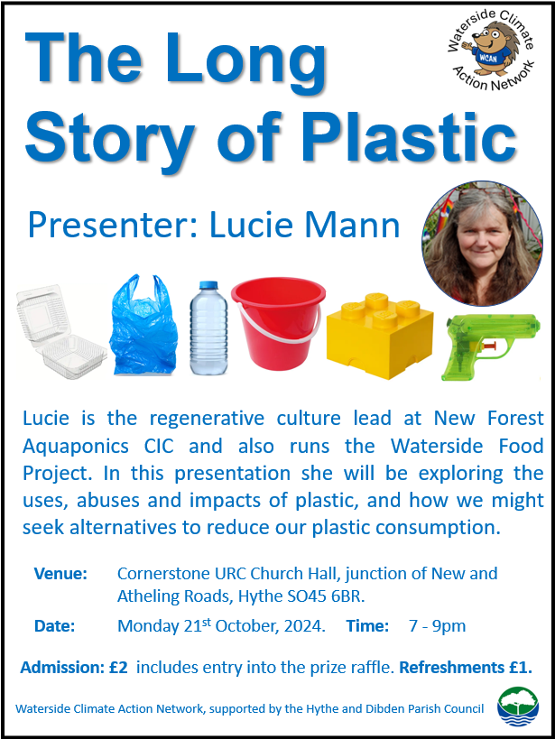 A poster advertising the talk on Plastics