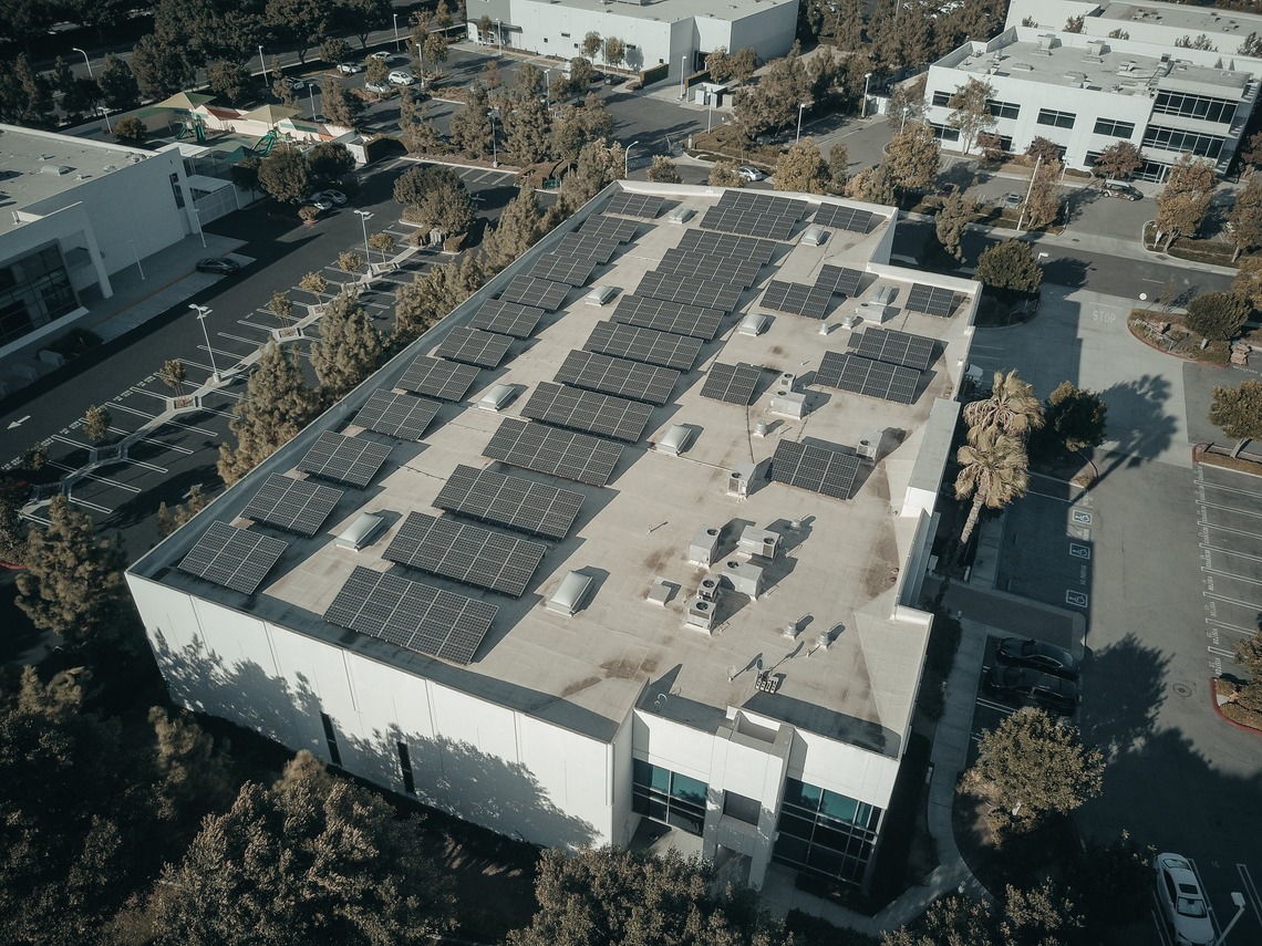 solar panels on school roof
