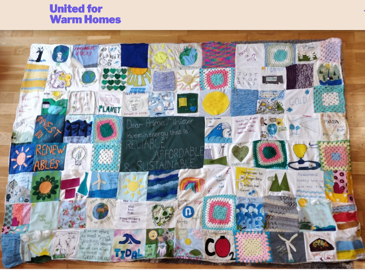 Patchwork quilt -warm homes campaign