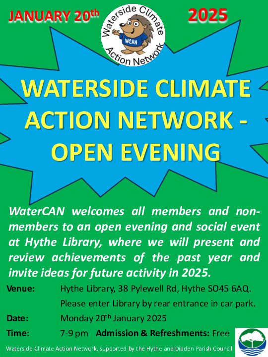 WaterCAN poster advertising open evening