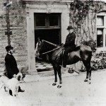 Mr Richard Cory on horseback, with Mr Pattington the coachman and the dog Venus, outside the south front door (the carriage door) 1881 Mr Richard Cory on horseback, with Mr Pattington the coachman and the dog Venus, outside the south front door (the carriage door) 1881