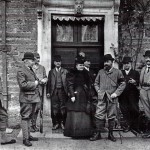 A shooting party outside the south door of Langdon Court in the late 1880s. L to R: General Way, Richard Cory, Admiral B Clarke, Lord Monson, Bessie Frances Cory, George Gore, The Duke of Edinburgh, Admiral Buller and Mr Craik. A shooting party outside the south door of Langdon Court in the late 1880s. L to R: General Way, Richard Cory, Admiral B Clarke, Lord Monson, Bessie Frances Cory, George Gore, The Duke of Edinburgh, Admiral Buller and Mr Craik.