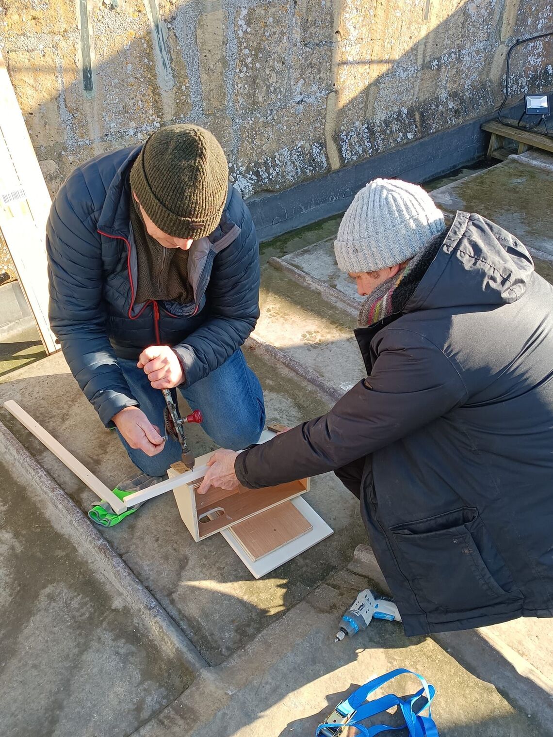 Preparing the nest box