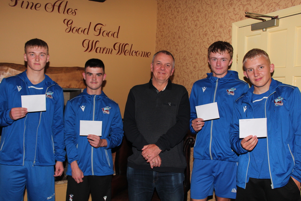 4 lads from Winterton Receive &pound;25 each toward cost of Training Kit