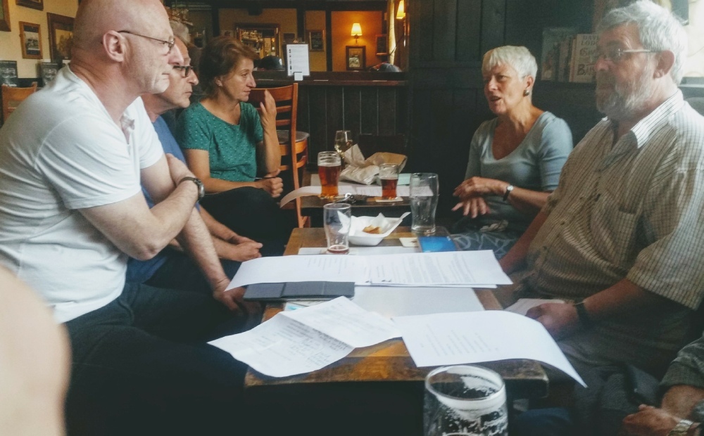 WRAG members at a meeting in the Chemic Tavern